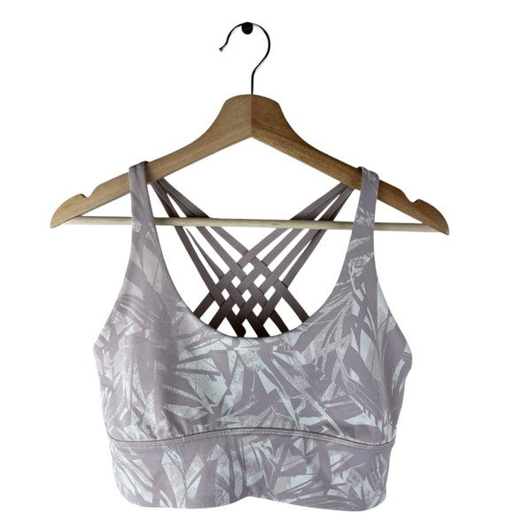 Lululemon Free To Be Moved Bra Size 10 Shadow Leaf Light Ivory Muse / Muse - Picture 6 of 9